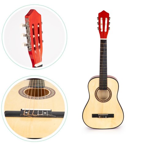 Gitara dla dzieci duża drewniana 6 strun ECOTOYS Gitara dla dzieci duża drewniana 6 strun ECOTOYS
