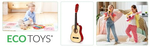 Gitara dla dzieci duża drewniana 6 strun ECOTOYS Gitara dla dzieci duża drewniana 6 strun ECOTOYS