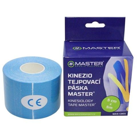 Taśma Kinezjologiczna MASTER 5 cm x 5 m Niebieska Taśma Kinezjologiczna MASTER 5 cm x 5 m Niebieska