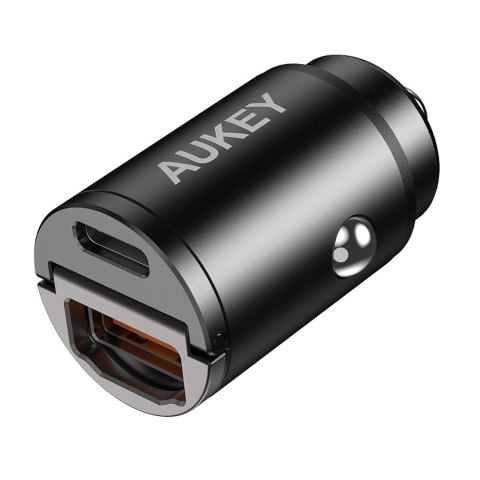 Ładowarka samochodowa Aukey CC-A3 BK USB-A i USB-C, PD 30W Ładowarka samochodowa Aukey CC-A3 BK USB-A i USB-C, PD 30W