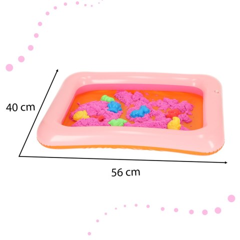 Piasek Kinetyczny w wiaderku 1kg piaskownica + 8 foremek