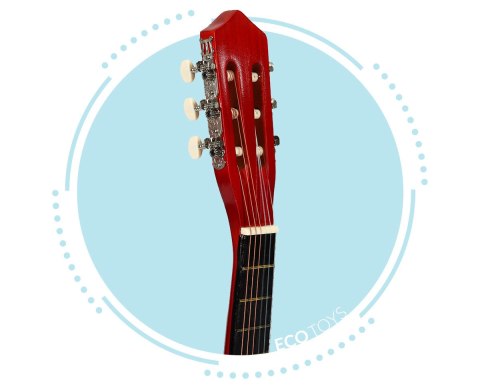 Gitara dla dzieci duża klasyczna drewniana 6 strun ECOTOYS Gitara dla dzieci duża klasyczna drewniana 6 strun ECOTOYS