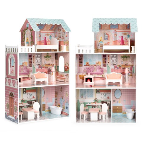 Duży domek dla lalek Barbie z kompletem mebelków ECOTOYS Duży domek dla lalek Barbie z kompletem mebelków ECOTOYS