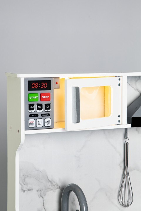 Drewniana kuchnia dla dzieci dźwięki led + akcesoria ECOTOYS Drewniana kuchnia dla dzieci dźwięki led + akcesoria ECOTOYS