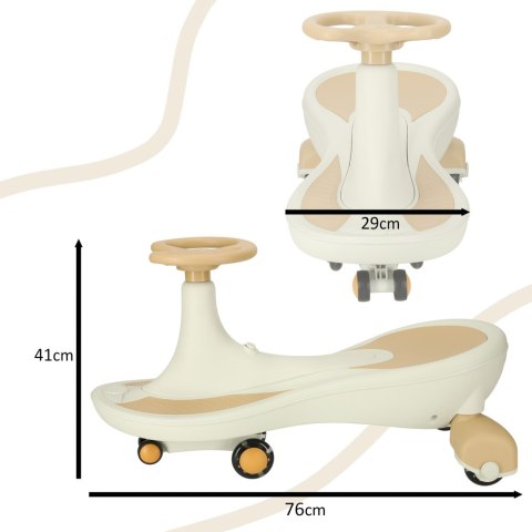 Jeździk grawitacyjny świecące koła LED z muzyką grający 76cm złoto-biały max 120kg Jeździk grawitacyjny świecące koła LED z muzyką grający 76cm złoto-biały max 120kg