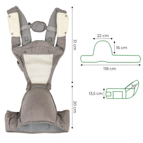 Nosidełko i pas biodrowy z szelkami do noszenia dzieci 15kg ECOTOYS Nosidełko i pas biodrowy z szelkami do noszenia dzieci 15kg ECOTOYS