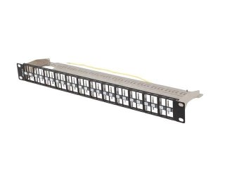 Patch panel pusty Lanberg PPKS-1248-B 24 port 1U 19" do modułów keystone czarny