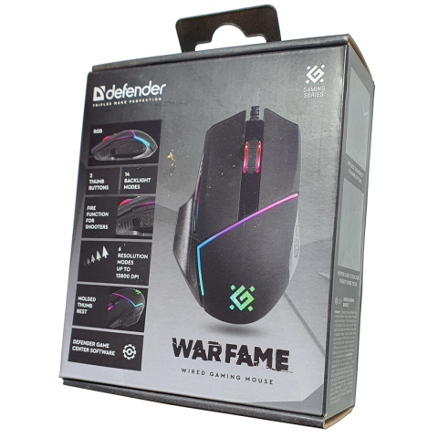 MYSZ DEFENDER GM-880L WARFAME OPTIC 12800dpi 8P RGB MYSZ DEFENDER GM-880L WARFAME OPTIC 12800dpi 8P RGB