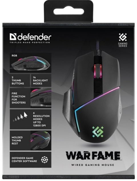 MYSZ DEFENDER GM-880L WARFAME OPTIC 12800dpi 8P RGB MYSZ DEFENDER GM-880L WARFAME OPTIC 12800dpi 8P RGB