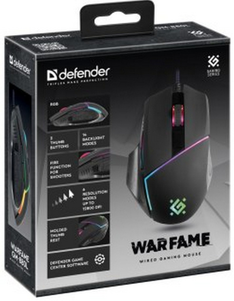 MYSZ DEFENDER GM-880L WARFAME OPTIC 12800dpi 8P RGB MYSZ DEFENDER GM-880L WARFAME OPTIC 12800dpi 8P RGB