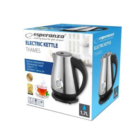 Czajnik ESPERANZA Pojemność 1.7L Moc 2200W Srebrno-czarny Czajnik ESPERANZA Pojemność 1.7L Moc 2200W Srebrno-czarny