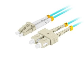 Patchcord światłowodowy Lanberg MM LC/UPC-LC/UPC DUPLEX 3.0MM OM3 50/125 LSZH 0.5m aqua