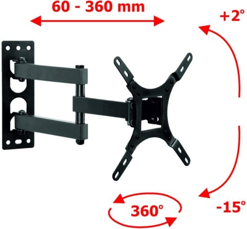 UCHWYT DO TV LCD/LED 17-42" 25KG AR-57A ART reg.pion/poziom UCHWYT DO TV LCD/LED 17-42" 25KG AR-57A ART reg.pion/poziom