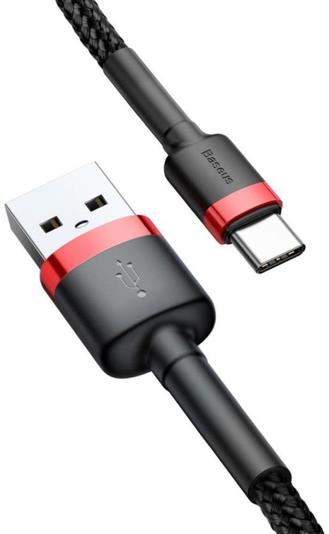 KABEL USB-A -> USB-C Baseus Cafule CATKLF-U91 300cm 2A QC 3.0 CZARNO-CZERWONY W OPLOCIE KABEL USB-A -> USB-C Baseus Cafule CATKLF-U91 300cm 2A QC 3.0 CZARNO-CZERWONY W OPLOCIE