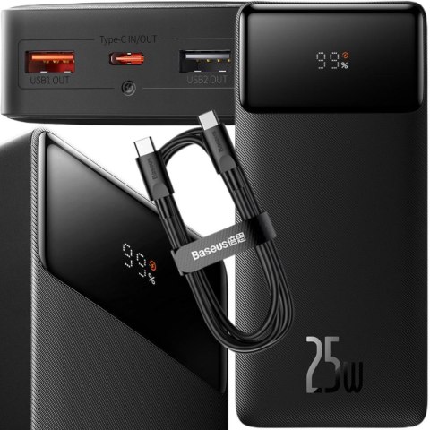 Powerbank Baseus Bipow Digital Display PPBD020301 20000mAh 25W PD QC 3.0 2x USB-A 1x USB-C + KABEL Powerbank Baseus Bipow Digital Display PPBD020301 20000mAh 25W PD QC 3.0 2x USB-A 1x USB-C + KABEL