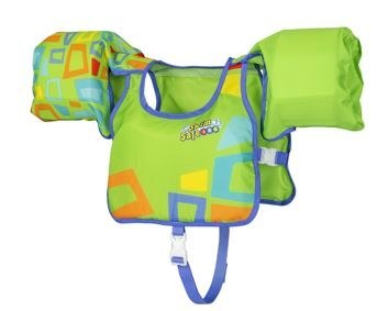 AQUASTAR Kamizelka dmuchana do pływania kapok z rękawkami zielona AQUASTAR Kamizelka dmuchana do pływania kapok z rękawkami zielona