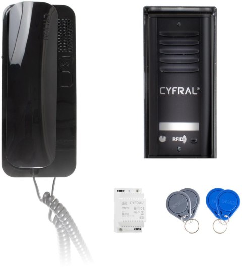DOMOFON CYFRAL COSMO 1-LOKATORSKI KASETA CZARNA UNIFON CZARNY