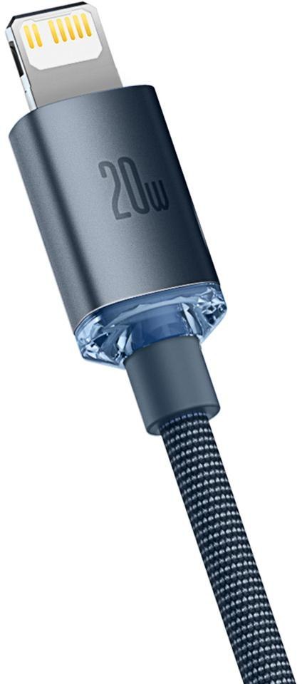 KABEL USB-C -> Lightning / iPhone Baseus Crystal CAJY000301 2m 20W PD Quick Charging CZARNY W OPLOCIE PREMIUM KABEL USB-C -> Lightning / iPhone Baseus Crystal CAJY000301 2m 20W PD Quick Charging CZARNY W OPLOCIE PREMIUM