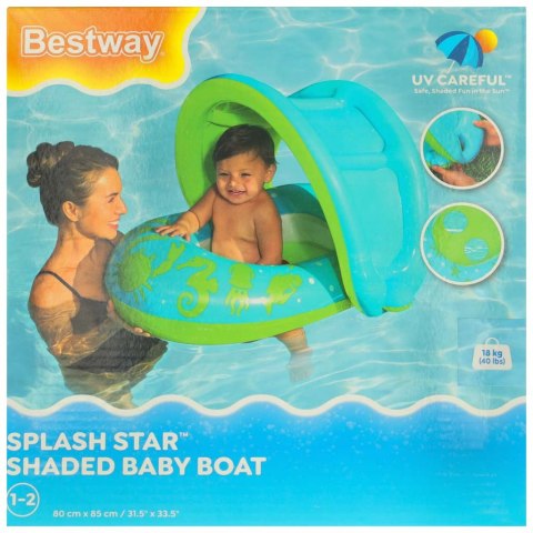 BESTWAY 34091 Materac dmuchany pontonik z daszkiem zielony BESTWAY 34091 Materac dmuchany pontonik z daszkiem zielony