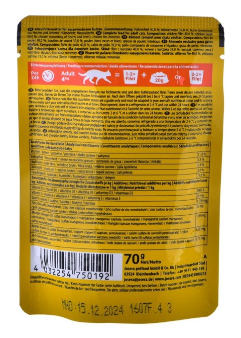 Josera Karma Filet kurczak dla kota 70g