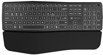 KLAWIATURA NATEC PORIFERA US BEZPRZEWODOWA BLUETOOTH + 2.4GHZ X-SCISSOR PODŚWIETLENIE ERGONOMICZNA