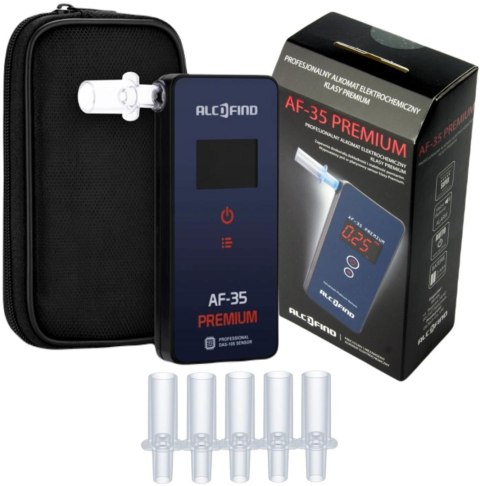 Alkomat AlcoFind AF-35 Premium 10 lat gwarancji, 12 mc kalibracji, 6 ustników Alkomat AlcoFind AF-35 Premium 10 lat gwarancji, 12 mc kalibracji, 6 ustników