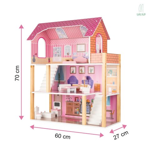 Domek dla lalek drewniany LULILO Tulipo 70cm Domek dla lalek drewniany LULILO Tulipo 70cm