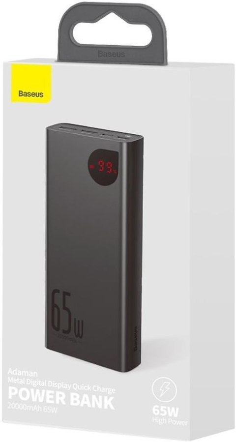 Powerbank Baseus Adaman Digital Display PPIMDA-D01 20000mAh 65W PD QC 4.0 2x USB-A 1x USB-C + KABEL Powerbank Baseus Adaman Digital Display PPIMDA-D01 20000mAh 65W PD QC 4.0 2x USB-A 1x USB-C + KABEL