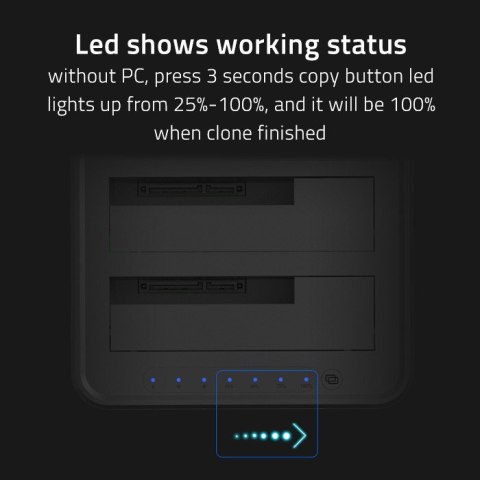 Qoltec Stacja dokująca dysków 2x HDD/SSD | 2.5"/3.5" SATA | USB 3.0 | Klonowanie Qoltec Stacja dokująca dysków 2x HDD/SSD | 2.5"/3.5" SATA | USB 3.0 | Klonowanie