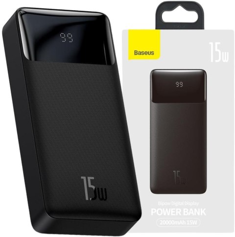 Powerbank Baseus Bipow Digital Display PPBD050101 20000mAh 15W PD 3A 2x USB-A 1x USB-C Powerbank Baseus Bipow Digital Display PPBD050101 20000mAh 15W PD 3A 2x USB-A 1x USB-C
