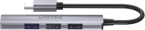Adapter Unitek Hub USB-C 1*USB-A 5Gbps, 3*USB-A 2.0 Adapter Unitek Hub USB-C 1*USB-A 5Gbps, 3*USB-A 2.0
