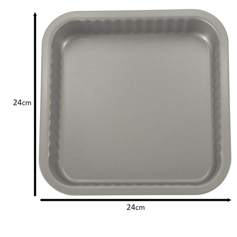 Forma blacha do pieczenia zapiekanek, tarty, pizzy 24cm x 24cm szara Forma blacha do pieczenia zapiekanek, tarty, pizzy 24cm x 24cm szara