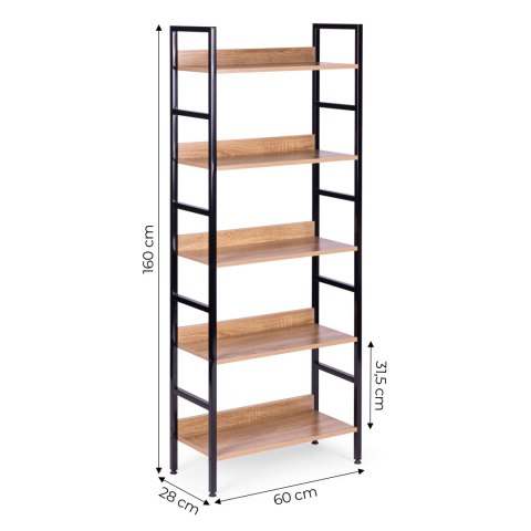Reał loftowy wysoki 5 półek metal MDF Reał loftowy wysoki 5 półek metal MDF