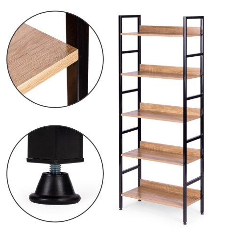 Reał loftowy wysoki 5 półek metal MDF Reał loftowy wysoki 5 półek metal MDF