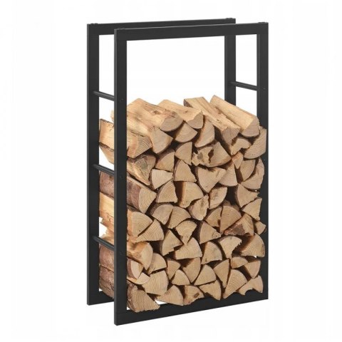 Stojak na drewno kominkowe czarny metalowy 100 cm Stojak na drewno kominkowe czarny metalowy 100 cm