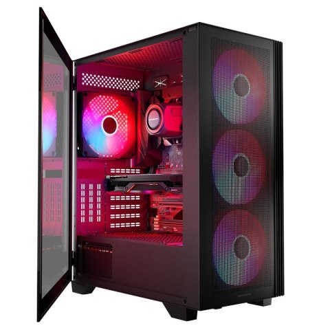 Obudowa Modecom Mistral ARGB Flow MIDI USB 3.0 x 2 + Type C, Czarna Obudowa Modecom Mistral ARGB Flow MIDI USB 3.0 x 2 + Type C, Czarna