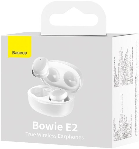 SŁUCHAWKI BEZPRZEWODOWE TWS Baseus Bowie E2 NGTW090002 BT 5.2 IP55 BIAŁE SŁUCHAWKI BEZPRZEWODOWE TWS Baseus Bowie E2 NGTW090002 BT 5.2 IP55 BIAŁE