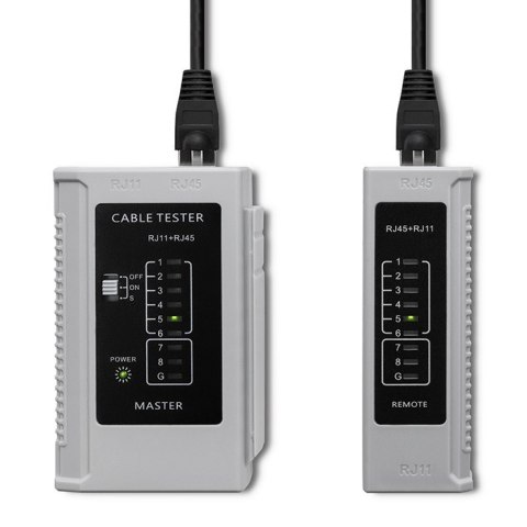 Qoltec Tester sieci kablowych | RJ45 | RJ12 Qoltec Tester sieci kablowych | RJ45 | RJ12