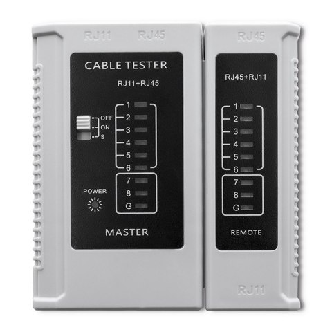 Qoltec Tester sieci kablowych | RJ45 | RJ12 Qoltec Tester sieci kablowych | RJ45 | RJ12