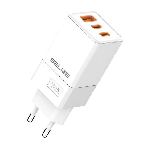 Ładowarka sieciowa Beline 65W GaN 2xUSB-C PD 3.0 + 1xUSB-A QC 3.0 bez kabla - biała Ładowarka sieciowa Beline 65W GaN 2xUSB-C PD 3.0 + 1xUSB-A QC 3.0 bez kabla - biała