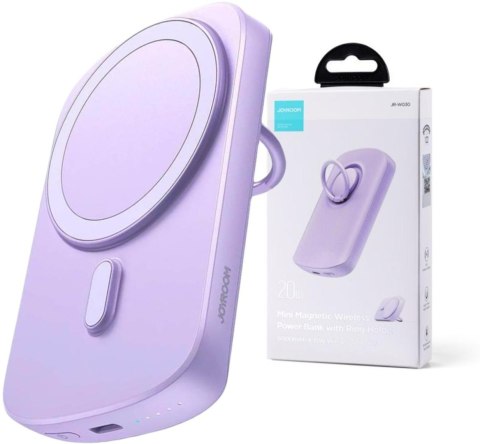 POWERBANK INDUKCYJNY Joyroom JR-W030 6000mAh 20W MagSafe Z RINGIEM I PODSTAWKĄ 1x USB-C FIOLETOWY POWERBANK INDUKCYJNY Joyroom JR-W030 6000mAh 20W MagSafe Z RINGIEM I PODSTAWKĄ 1x USB-C FIOLETOWY