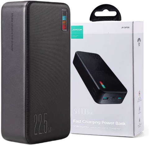 POWERBANK Joyroom Dazzling Series QP196 30000mAh 22.5W PD 3.0 QC 3.0 2x USB-A 1x USB-C CZARNY POWERBANK Joyroom Dazzling Series QP196 30000mAh 22.5W PD 3.0 QC 3.0 2x USB-A 1x USB-C CZARNY