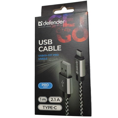 KABEL DEFENDER USB AM-TYPE C 1,0m 2.1A BIAŁY KABEL DEFENDER USB AM-TYPE C 1,0m 2.1A BIAŁY