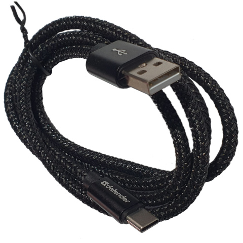 KABEL DEFENDER USB AM-TYPE C 1,0m 2.1A CZARNY KABEL DEFENDER USB AM-TYPE C 1,0m 2.1A CZARNY
