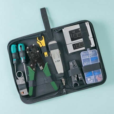 Qoltec Modułowa zaciskarka do cięcia i zaciskania kabli Ethernet 8P 6P Qoltec Modułowa zaciskarka do cięcia i zaciskania kabli Ethernet 8P 6P