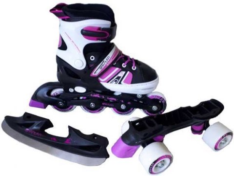 Łyżworolki Wrotki 3w Inline Ice disco 34-37 Łyżworolki Wrotki 3w Inline Ice disco 34-37