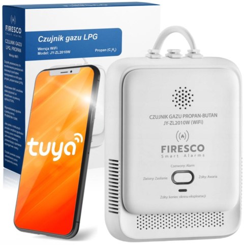 Czujnik gazu LPG Propan-Butan Firesco JY-ZL2010W z WiFi aplikacja Tuya Czujnik gazu LPG Propan-Butan Firesco JY-ZL2010W z WiFi aplikacja Tuya