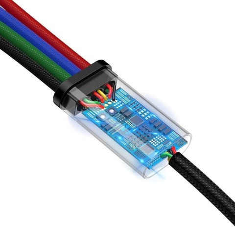KABEL 4w1 USB-A -> Lighting iPhone / 2x USB-C / micro-USB Baseus Cafule CA1T4-B01 1.2m 3.5A W OPLOCIE KABEL 4w1 USB-A -> Lighting iPhone / 2x USB-C / micro-USB Baseus Cafule CA1T4-B01 1.2m 3.5A W OPLOCIE