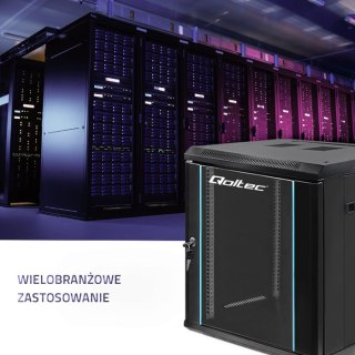 Qoltec Szafa RACK 19" | 12U | 600 x 635 x 600 | Czarna | Wisząca