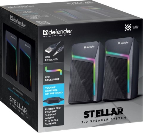 GŁOŚNIKI DEFENDER STELLAR 2.0 6W LED USB GŁOŚNIKI DEFENDER STELLAR 2.0 6W LED USB